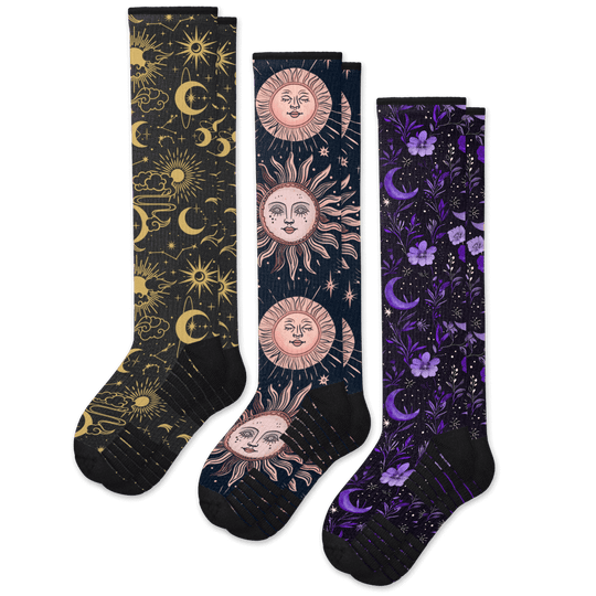 Moonlight Compression Socks 3-Pack Bundle From Viasox Flat View