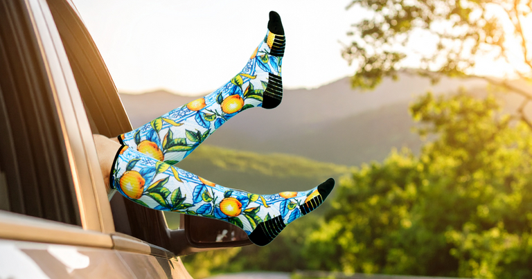 compression sock for road trips