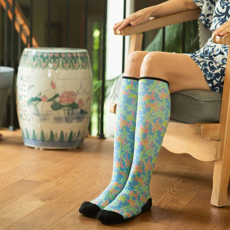 Pastel Palms Compression Socks