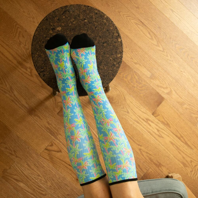 Pastel Palms Compression Socks