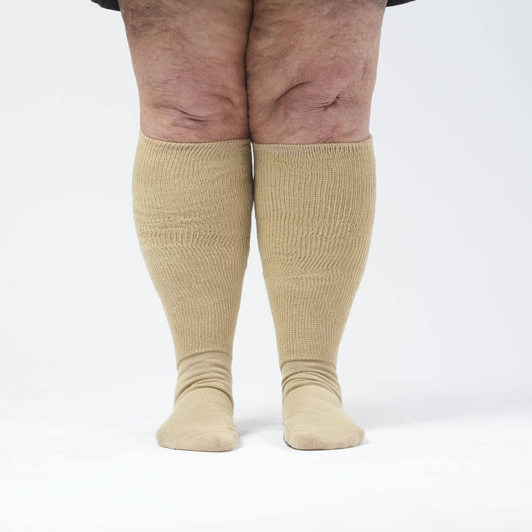 Tan EasyStretch™ Gripper Socks