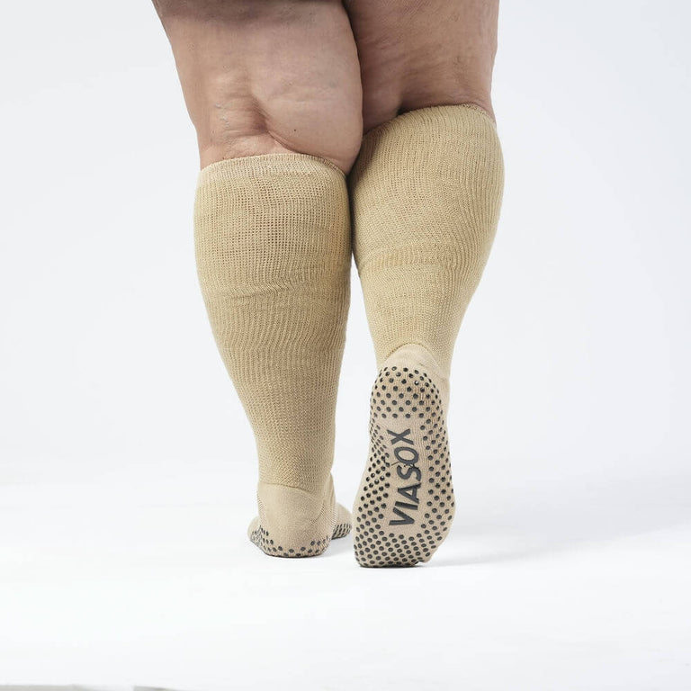 Tan EasyStretch™ Gripper Socks