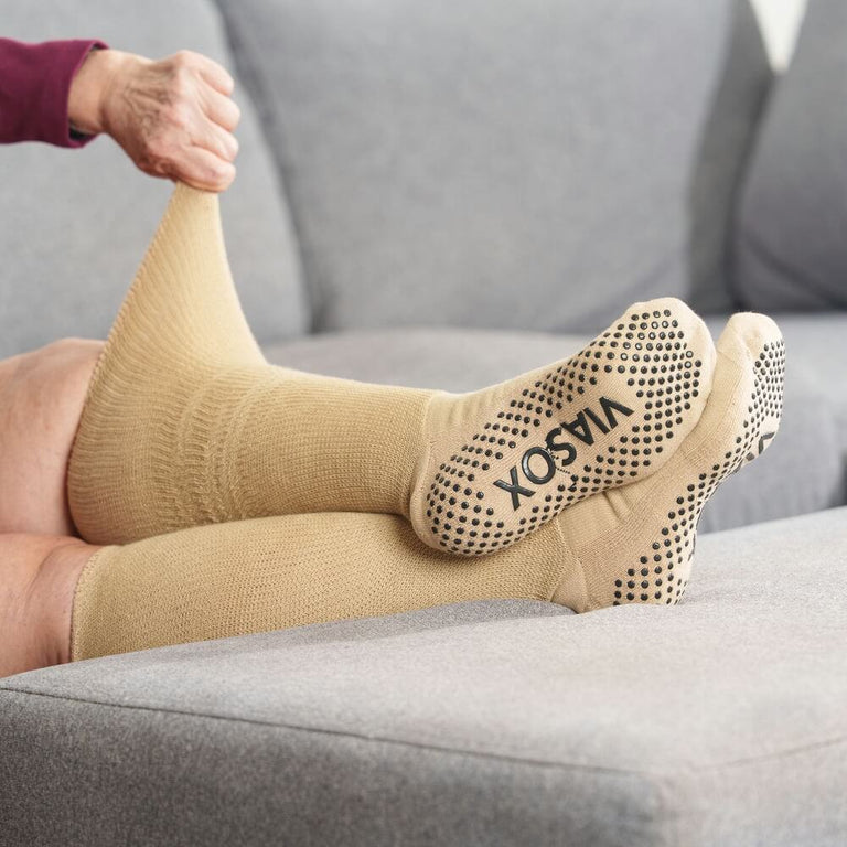 Tan EasyStretch™ Gripper Socks