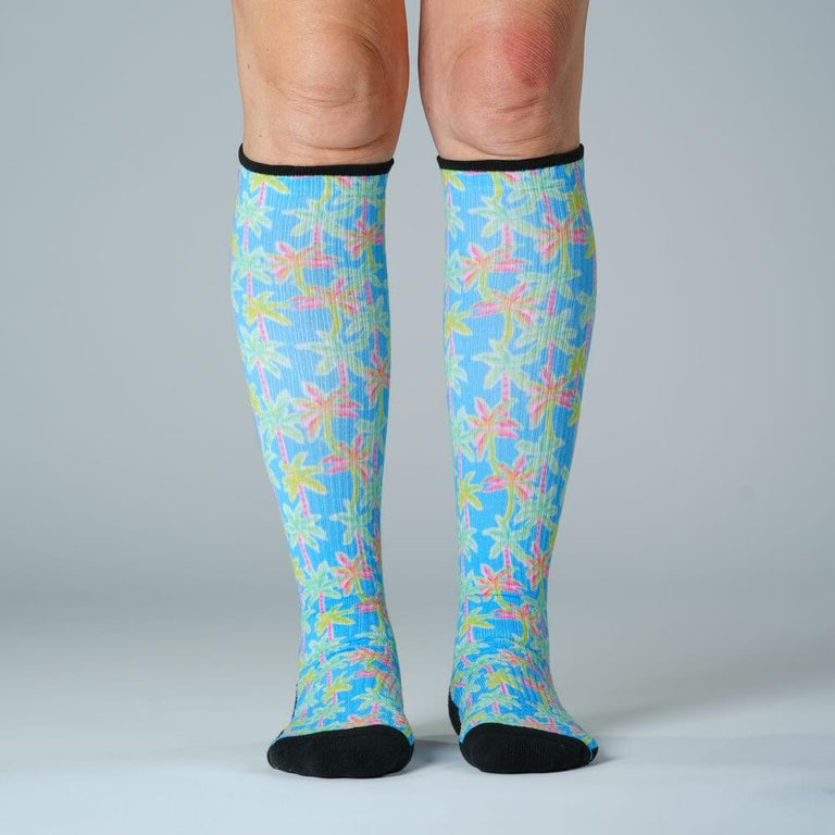 Pastel Palms Compression Socks