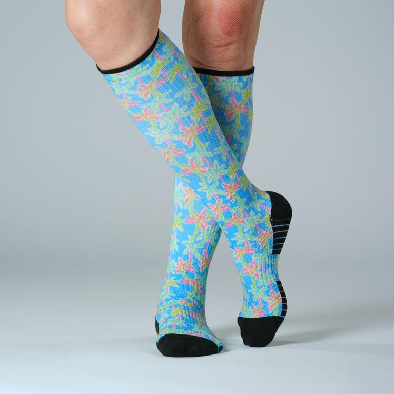 Pastel Palms Compression Socks