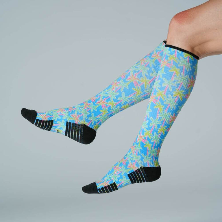 Pastel Palms Compression Socks