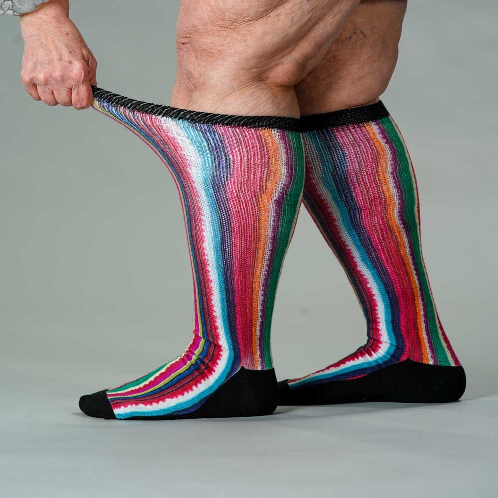 Viasox Fiesta Stripes EasyStretch Socks detail close-up