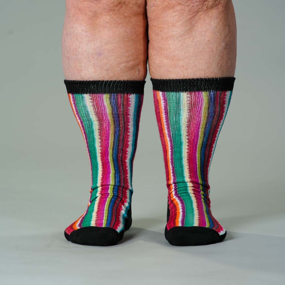 Viasox Fiesta Stripes EasyStretch Socks pair displayed