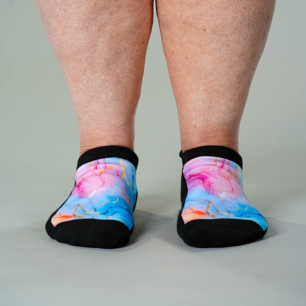 Viasox Pastel Marble Ankle Socks side view