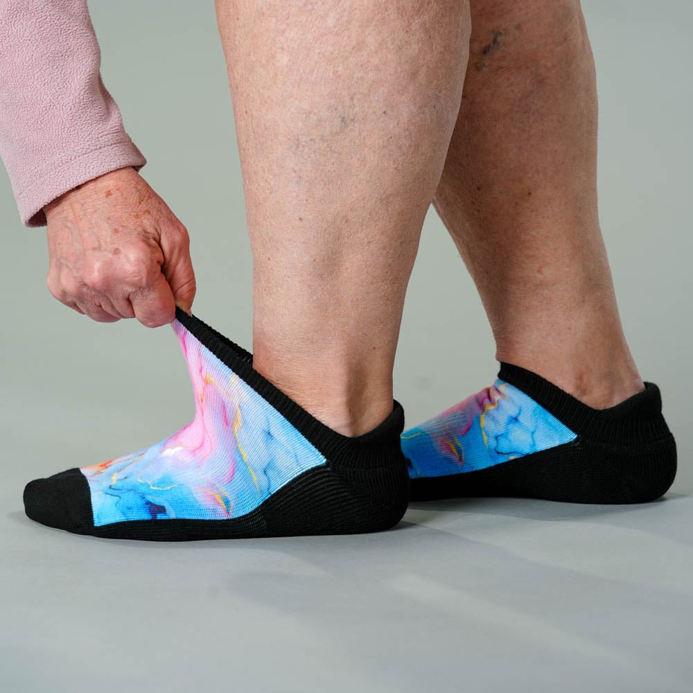 Viasox Pastel Marble Ankle Socks detail close-up