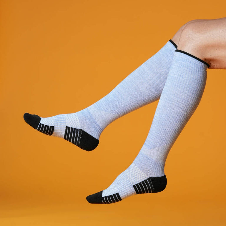 Heather Blue Compression Socks