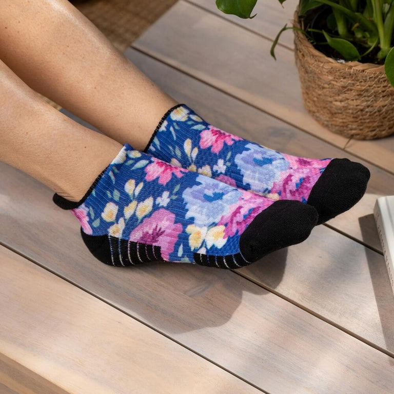 Floral Ankle Compression Socks