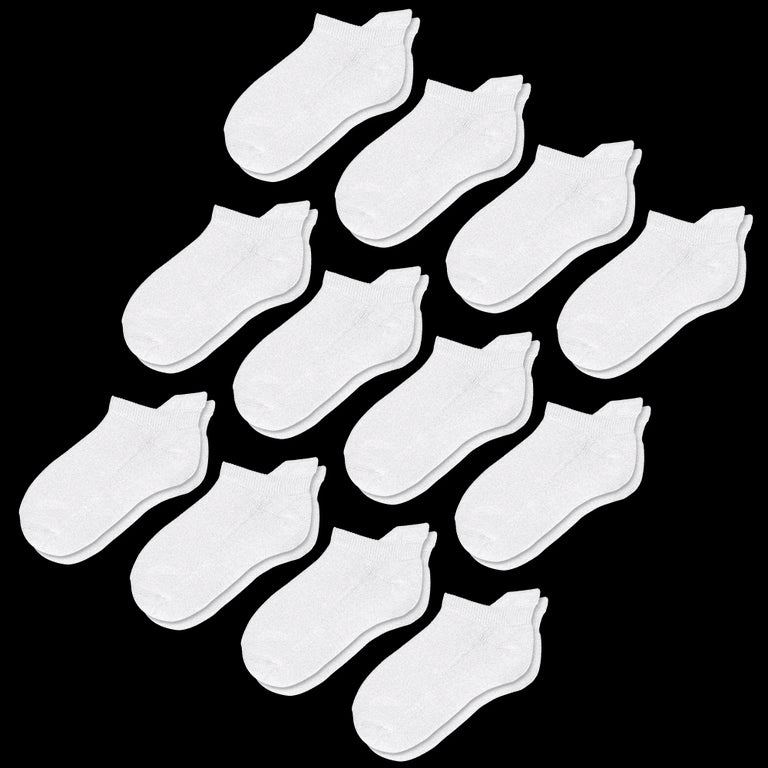 White Ankle Socks Bundle 12-Pack