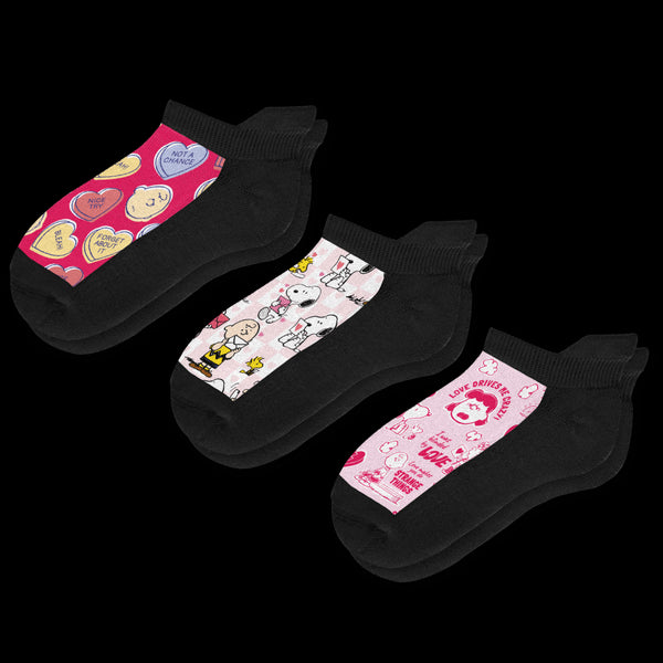 Peanuts Valentines Ankle Socks 3-Pack Bundle