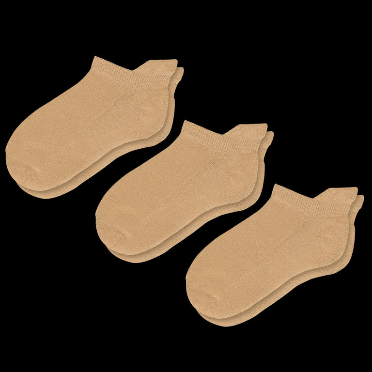 Tan Ankle Socks Bundle 3-Pack