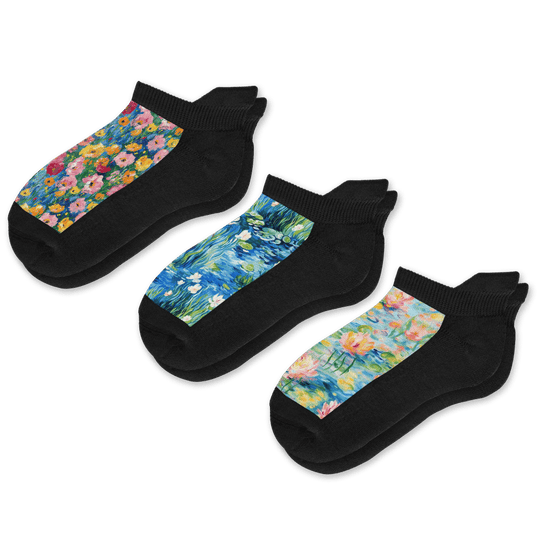 Brushstrokes Ankle Socks Bundle 3-Pack