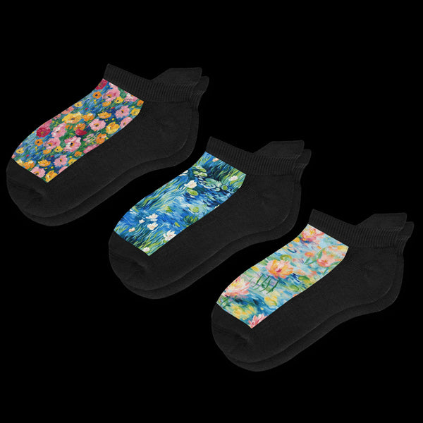 Brushstrokes Ankle Socks Bundle 3-Pack