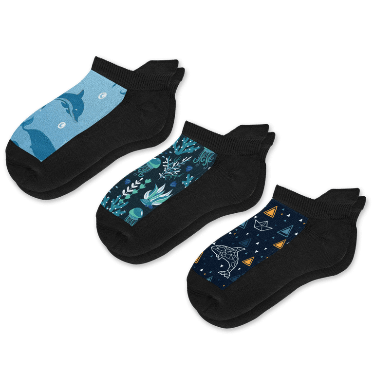 Marine Ankle Socks 3-Pack Bundle From Viasox Flat View