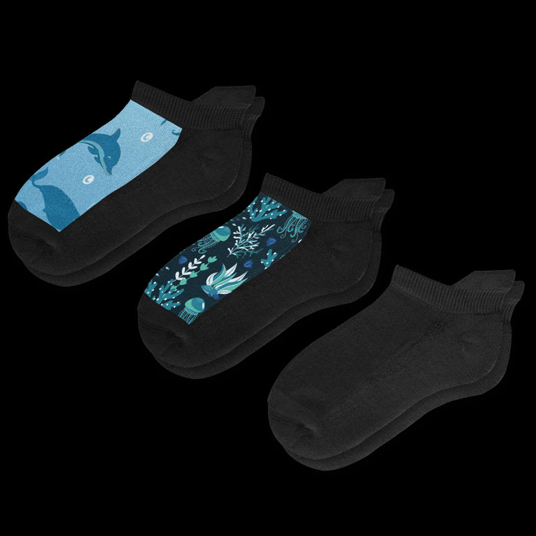 Dark Waters Ankle Socks Bundle 3-Pack