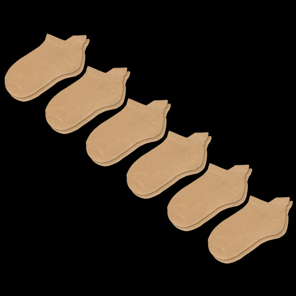 Tan Ankle Socks Bundle 6-Pack