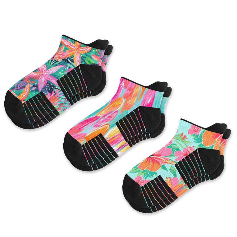 Hawaiian Holiday Ankle Compression Socks 3-Pack Bundle