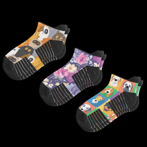 Paws & Petals Ankle Compression Socks Bundle 3-Pack