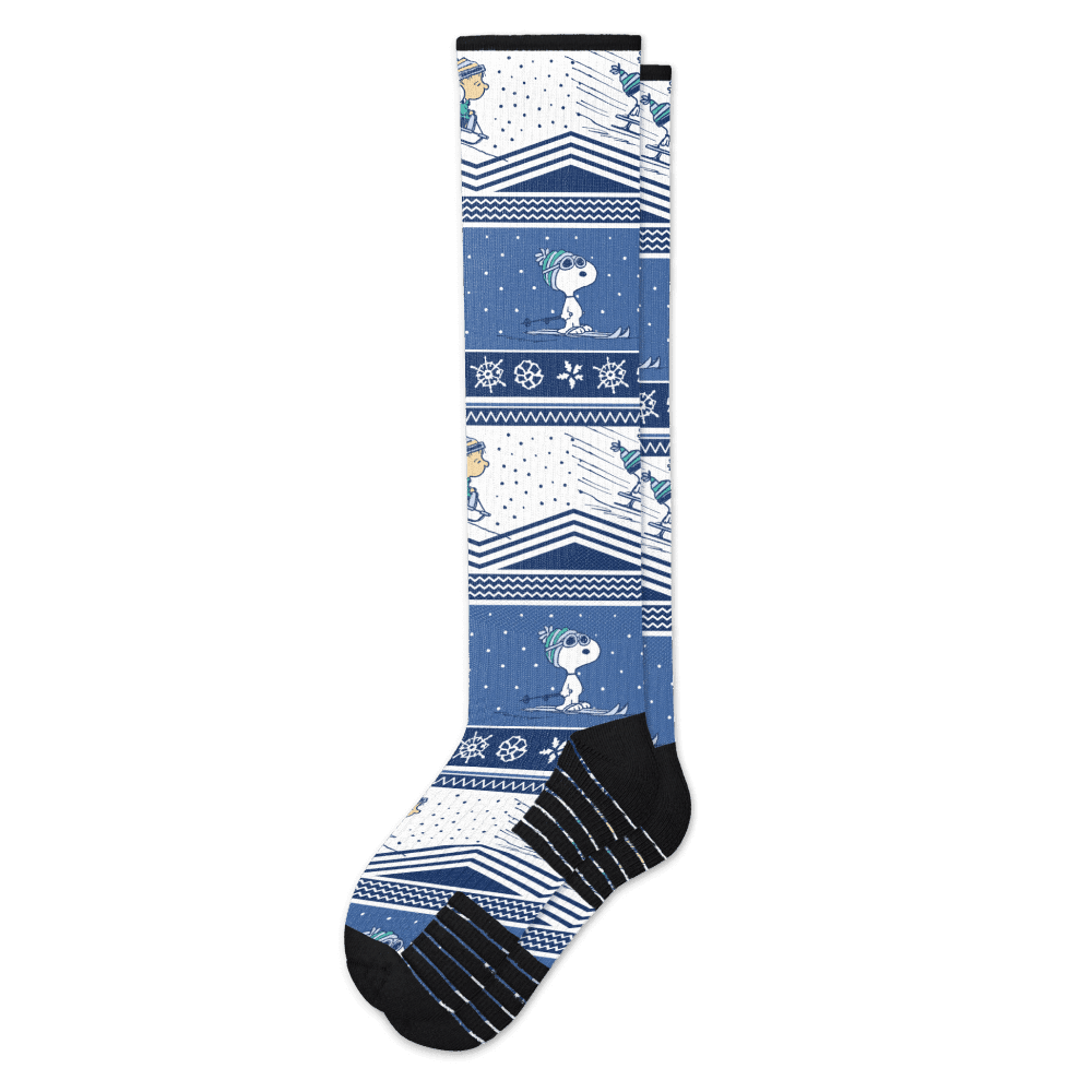 Peanuts Winter Collection Ski Trip Compression Socks Viasox Flat View