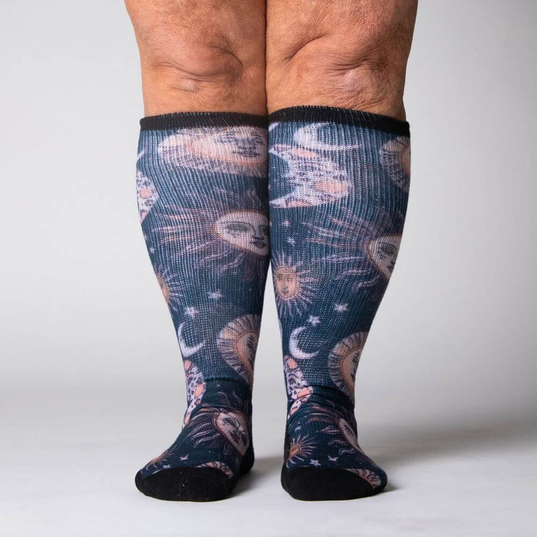 Viasox Celestial Moon EasyStretch™ Socks Front View