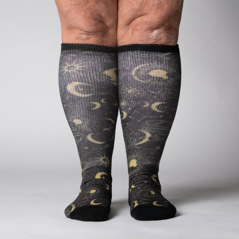 Star & Moon EasyStretch™ Socks From Viasox Front View