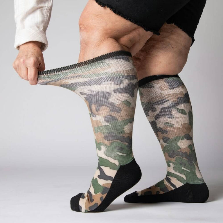 Vasox Army Camo EasyStretch™ Socks Side View With Stretch