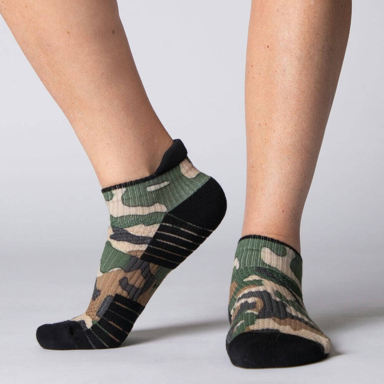 Army Camo Ankle Compression Socks From Viasox Side View