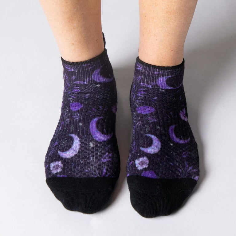 Purple Moon Ankle Compression Socks Front View