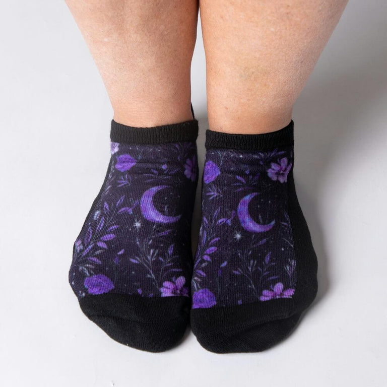 Purple Moon Ankle Socks 3-Pack Bundle From Viasox 