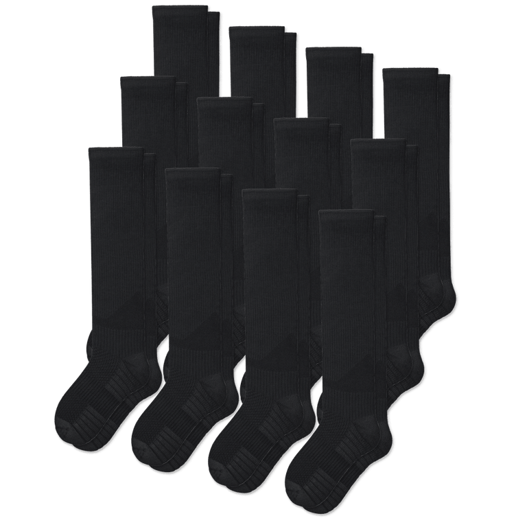 Black Compression Socks Bundle 12-Pack