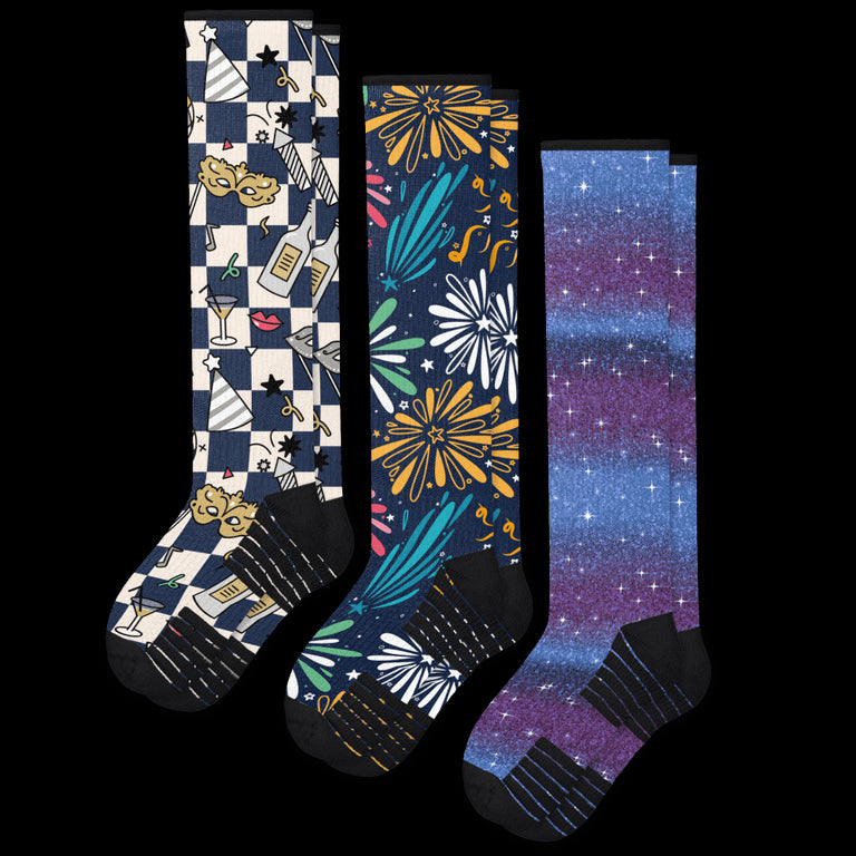 New Year Compression Socks Bundle 3-Pack