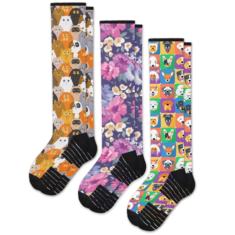 Paws And Petals Compression Socks Bundle 3-Pack