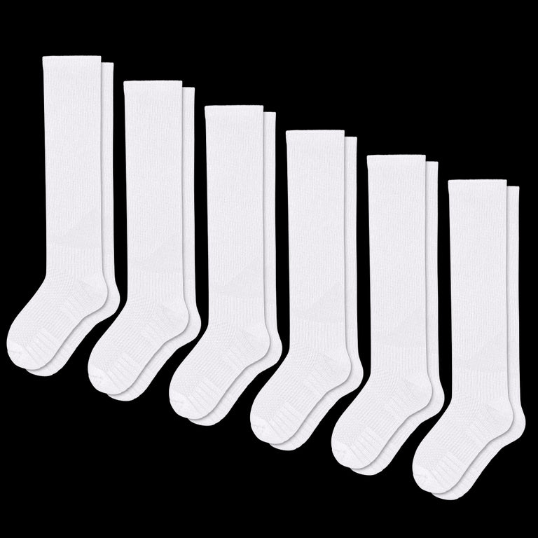 White Compression Socks Bundle 6-Pack