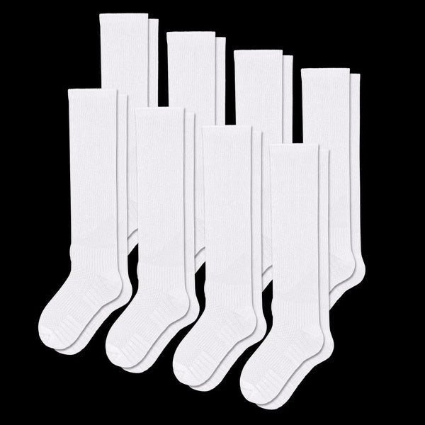 White Compression Socks Bundle 8-Pack