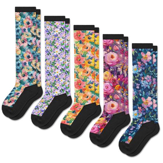 Florals EasyStretch™ Socks 5-Pack Bundle