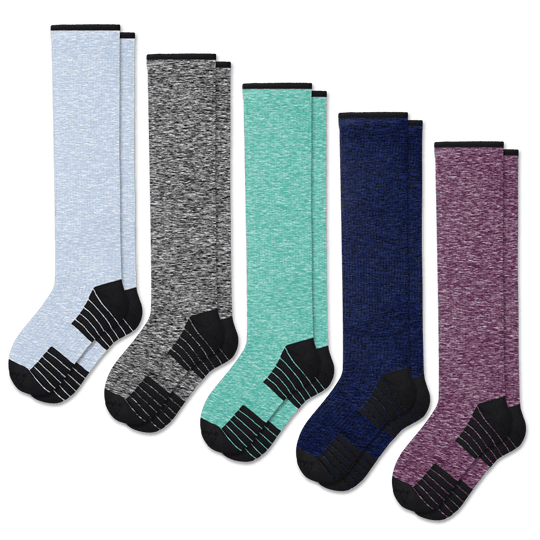 Heather Compression Socks 5-Pack Bundle