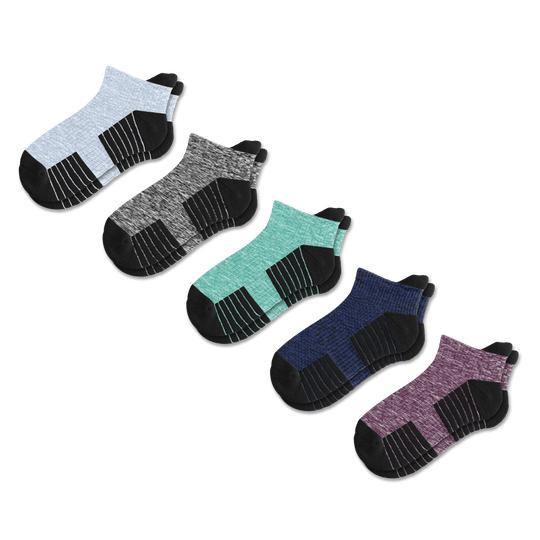 Heather Ankle Compression Socks 5-Pack Bundle