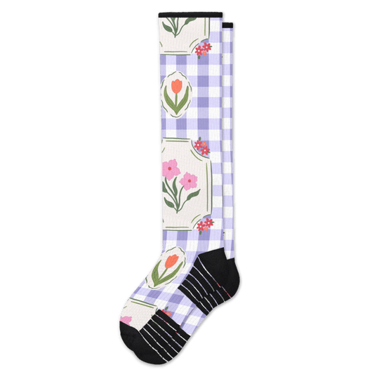 Lavender Picnic Compression Socks