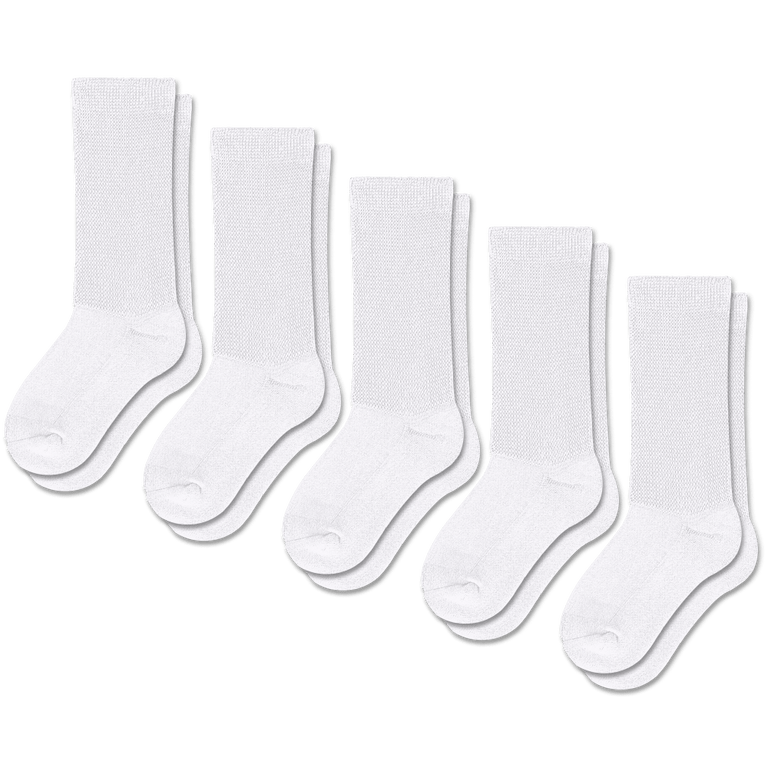 White EasyStretch™ Socks Bundle 5-Pack