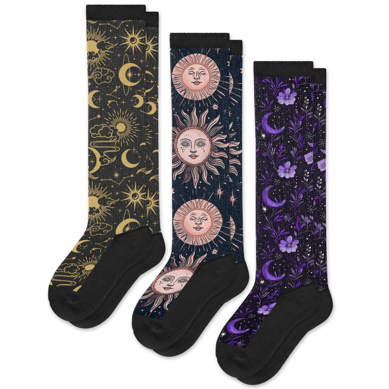 Moonlight EasyStretch™ Socks 3-Pack Bundle From Viasox Flat View