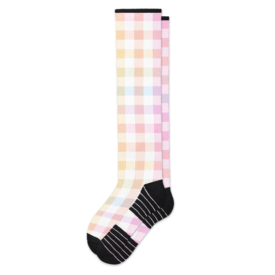 Pastel Plaid Compression Socks