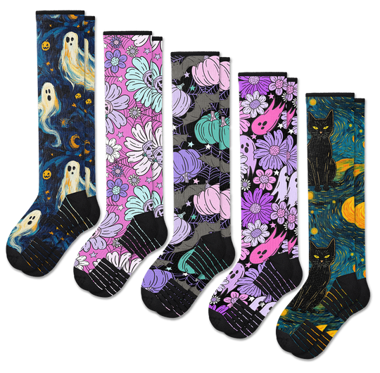 Spooky & Stylish Compression Socks Bundle 5-Pack
