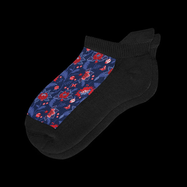 Indigo Crimson Ankle Socks