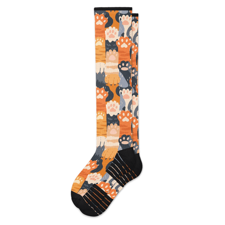 Viasox Cat Paws Compression Socks Flat View