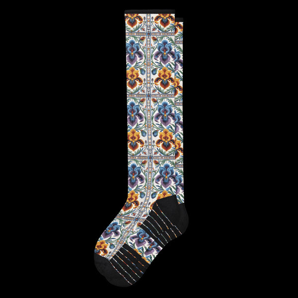 Floral Tiles Compression Socks