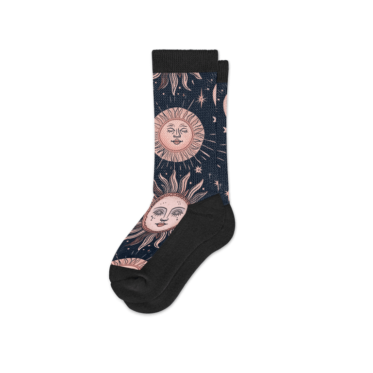 Viasox Celestial Moon EasyStretch™ Socks Crew Cut Flat View